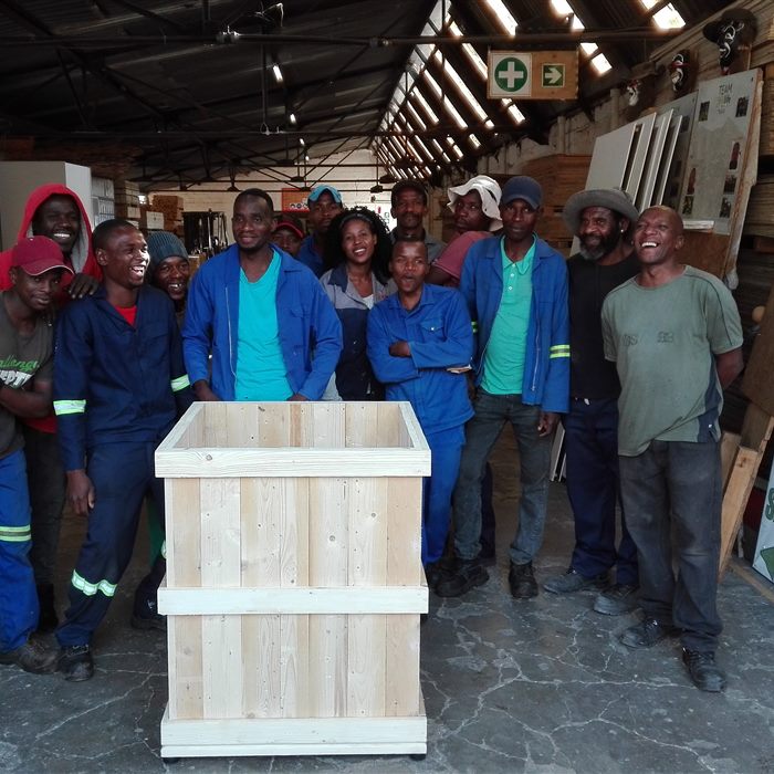 The box team with a finished crate