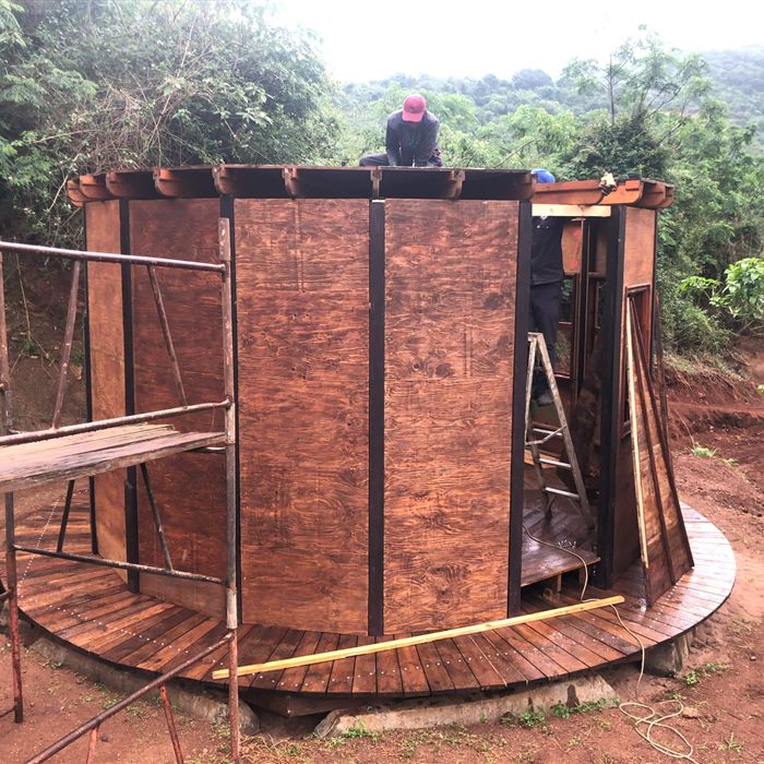 The walls go up
